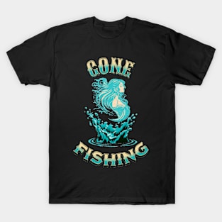 Gone Fishing Mermaid Sunset T-Shirt